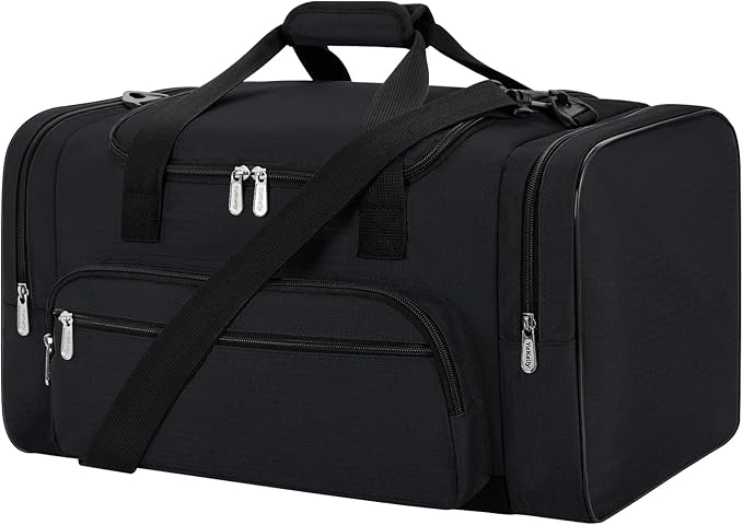 Gym Bag 22 inch Sport Duffle Bag for Men - 55L Weekender Duffel Bag for Travel 22“×12”×13“ - Black