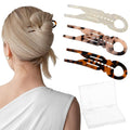 Sunolga 3pcs Prestige French Hair Pins for Women, 4.38" Large, Serrated Anti-Slip Design, Curved Shape for Better Head Fit, Coquette Elegant Hair Accessories for Updos, Chignon, Bun Hairstyles