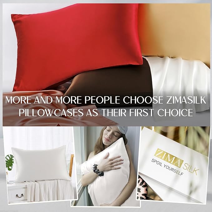 ZIMASILK 100% Pure Mulberry Silk Pillowcase for Hair and Skin Health,Soft and Smooth,Both Sides Premium Grade 6A Silk,600 Thread Count,with Hidden Zipper,1pc(Toddler 13''x18'',White)