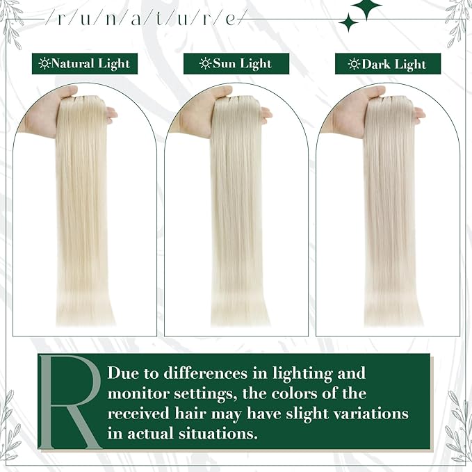 RUANTURE Blonde Clip in Hair Extensions, Real Human Hair Clip in Extensions, Short Hair Extensions Clip Ins, Double Weft Remy Natural Hair, Add Hair Volume, 12 Inch 50g 3pcs #800 Platinum Blonde