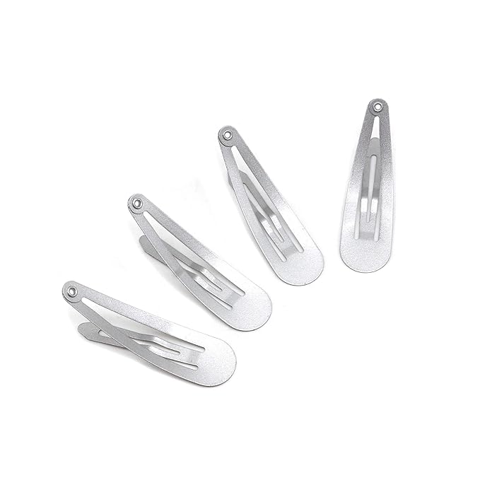Dofash 12PCS Snap Hair Clips For Women-Non Slip & Metal Hair Barrettes, 5cm 2'' Small Clips For Thin & Fine Hair, Silver Grey