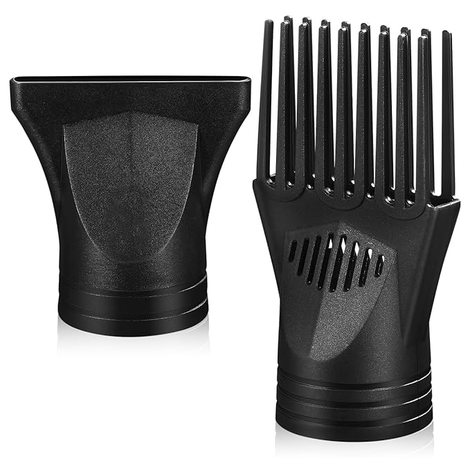 CLISPEED 2 Pcs Universal Hair Dryer Nozzle: 2 Type Hair Dryer Attachment Concentrator - Replacement Blow Flat Nozzle and Comb Attachment