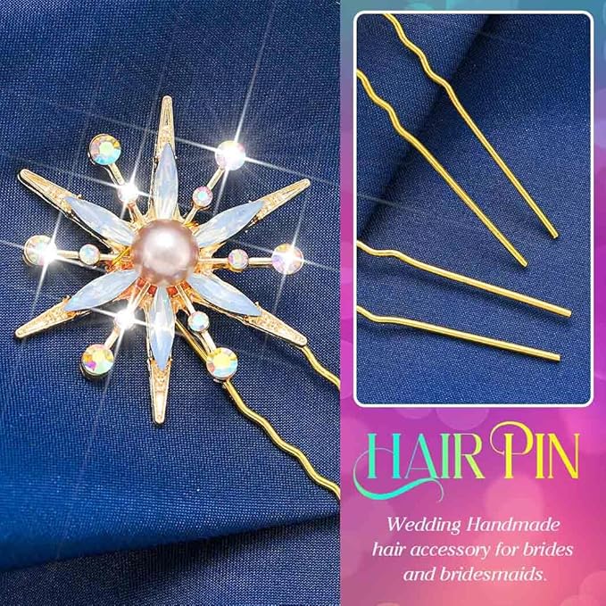 Brishow Gold Star Decorative Hair Pins Hair Clips Bobby Pins for Women