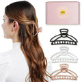 3PCS 3inch Metal Hair Clips,Metal Hair Claw Clips For Women,Hair Catch Barrette Jaw Clamp,Half Bun Hairpins for Everyday Use.(Set2)