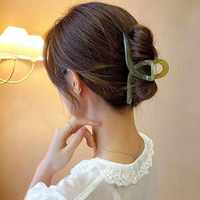 Big Hair Claw Clips for Women - 5.1 Jelly Clips, Larger Size for Long, Thick Hair, 4 Pcs