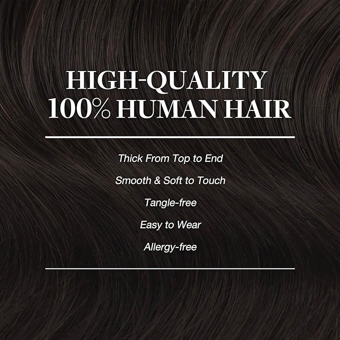 GOO GOO Clip in Hair Extensions Real Human Hair, Remy Human Hair Extensions Clip ins for Women, Natural Human Hair, 20inch 160g 7Pcs, #2 Dark Brown