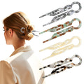 Prestige Acetate Hair Pins - 4 Pack with Storage Case, 4.5” U-Shaped Clips for Thick Hair, Elegant French-Style Hair Accessories