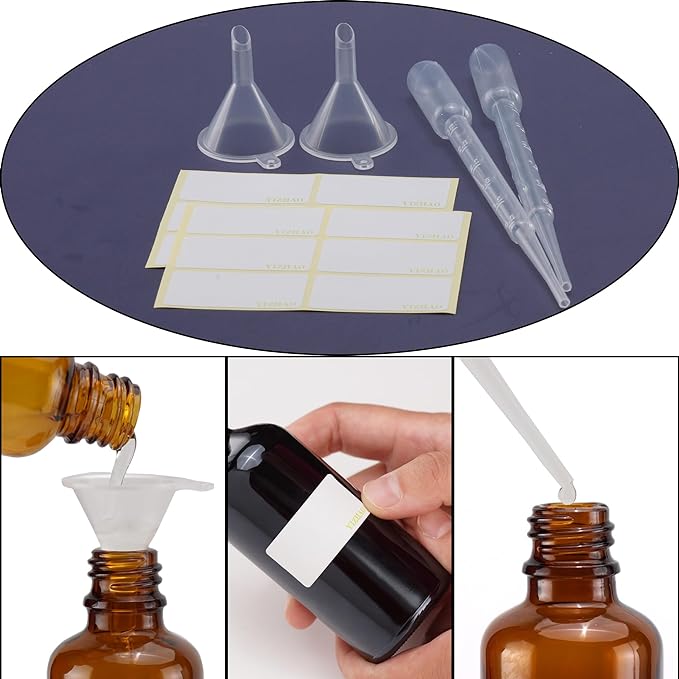 YIZHAO Black Glass Dropper Bottle 1oz, Tincture Bottles with Glass Dropper, for Essential Oils, Aromatherapy, Cosmetic, Laboratory, Pharmacy, Liquids, Travel –12 Pcs