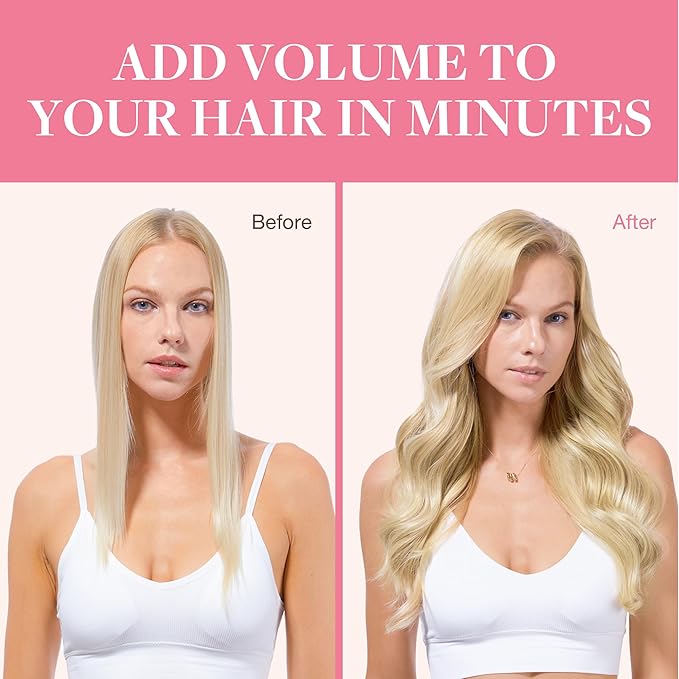 GOO GOO Clip in Hair Extensions Real Human Hair, Remy Human Hair Extensions Clip ins for Women, Natural Human Hair, 16inch 150g 9Pcs, 613R Bleach Blonde