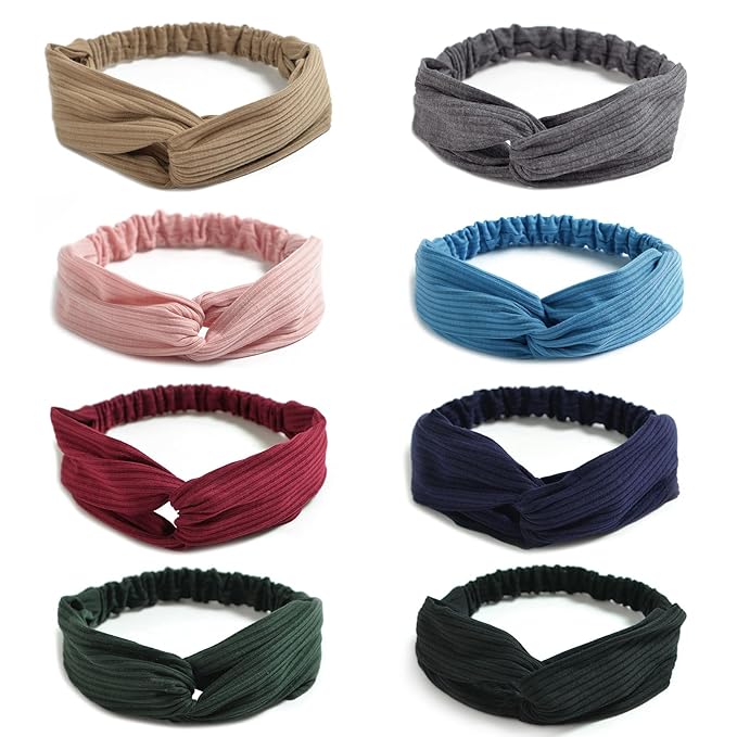 Elastic Knotted Headbands for Women Cloth Head Hair Bands for Women's Hair Non Slip Boho Wrap Twisted Hair Accessories