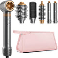 6 in 1 Hot Air Styler & Hair Styler- High-Speed Hair Dryer Brush, Fast Drying Blow Dryer Brush No Heat Damage Multi-Styler Auto Wrap Curlers for Volumizing Curl Straighten Frizz-Free with Travel Bag