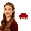 2026 Premium Durable Hair Claw Clip for Women, Original Italian Designed Strong Grip Hair Bang Clips for Thin Hair, No Slip Jaw Clips with Gift Box for Christmas Birthday Girls, 1.2" Red Minimal