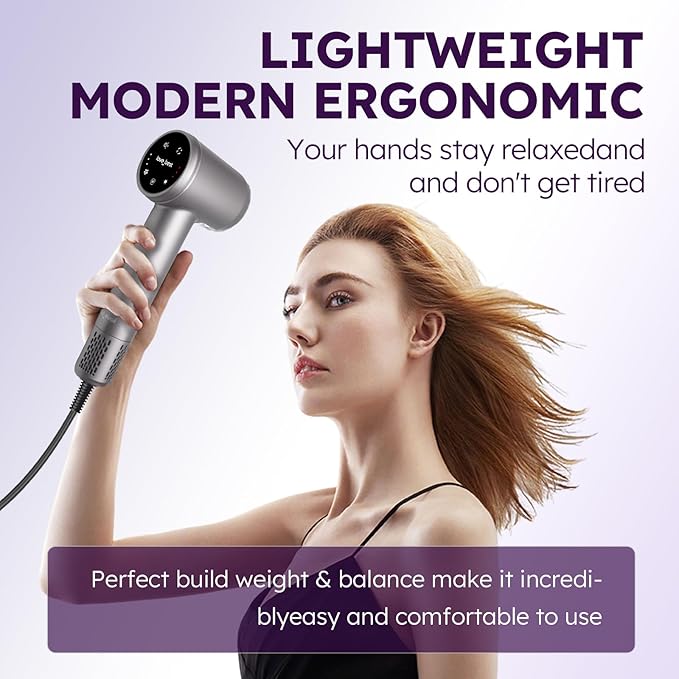 Hair Dryer, Professional 600 Mmillion Ionic Hair Dryer for Women, Men, Travel, Salon, Fast Drying, Low Noise, Lightweight, Mini Hair Blow Dryer Without Heat Damage for Fine Hair(Slive)