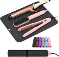 Oversize Silicone Heat Resistant Mat for Curling Irons, Hair Straighteners, Flat Irons and Hot Hair Styling Tools, Portable Wrap Pad Cover for Vanity, Travel, Salon(14.2" x 11.0")