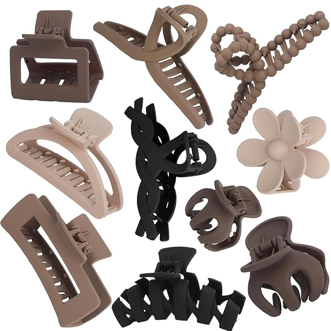 10PCS Non-Slip Hair Clips Jaw Clips for Thick Hair Clamp Flower Non-Slip Hair Accessories with Multi-Styles for Women Girls