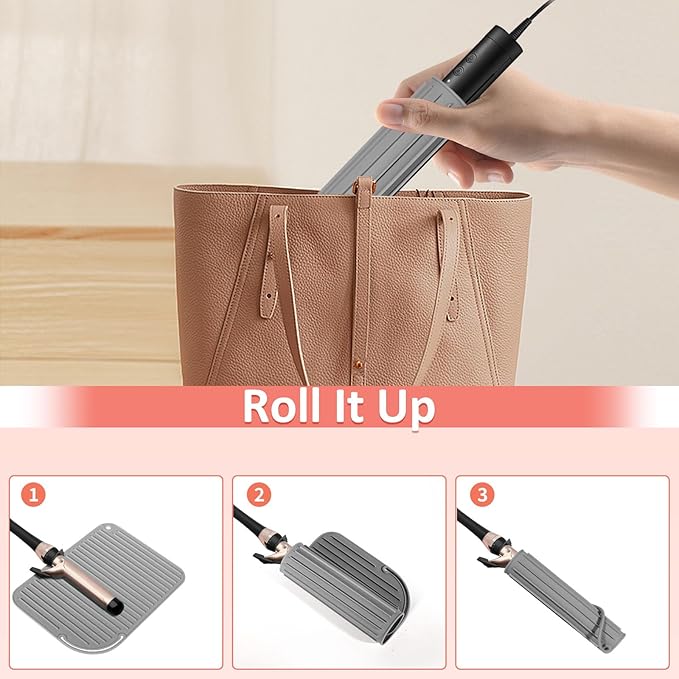 Quccefods 2 Pack Heat Resistant Mat Large Silicone Hot Hair Tools Holder for Curling Irons Flat Iron Hair Styling Tools Mat Portable Vanity Pad
