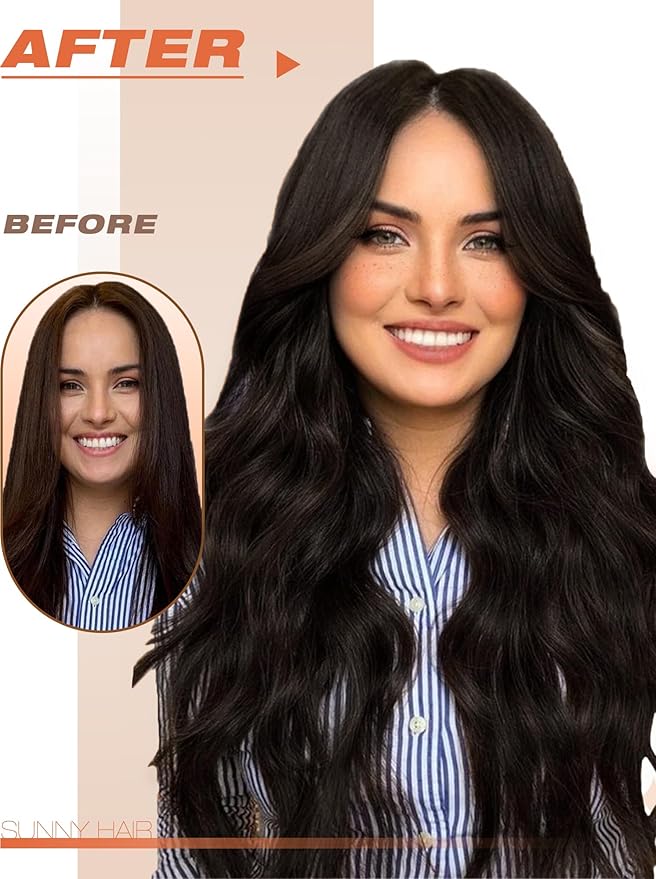 Sunny Hair Tape in Hair Extensions Real Human Hair Invisible Remy Hair Extensions Tape ins for Women Darkest Brown 16 inch 20Pcs 50G