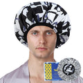 Years calm Shower Cap for Men, Waterproof & Heat-Retaining Hair Treatment Cap – Reusable Men’s Shower Cap with Foil Lining, Elastic Band, for Steam Care, Hair Mask & Oil Conditioning