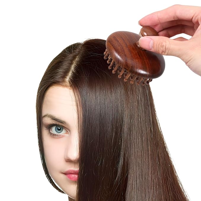 Handheld Wooden Scalp Massage Comb Ergonomic Design for Comfortable Grip Unisex Hair Styling Tool Wooden Massager for Scalp Care and Relaxation