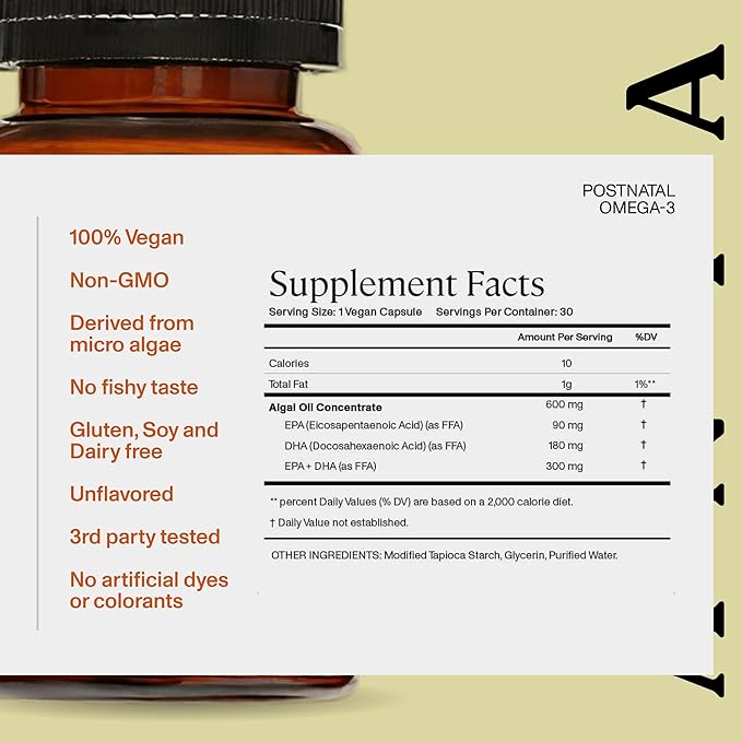 ANYA Postnatal Vitamin Bundle – Postpartum Multivitamin with Vitamins C, D, B12, Zinc & Omega-3 with DHA and EPA Supplement for Breastfeeding, Lactation, and Hair Loss – Vegan, Non-GMO, Gluten-Free