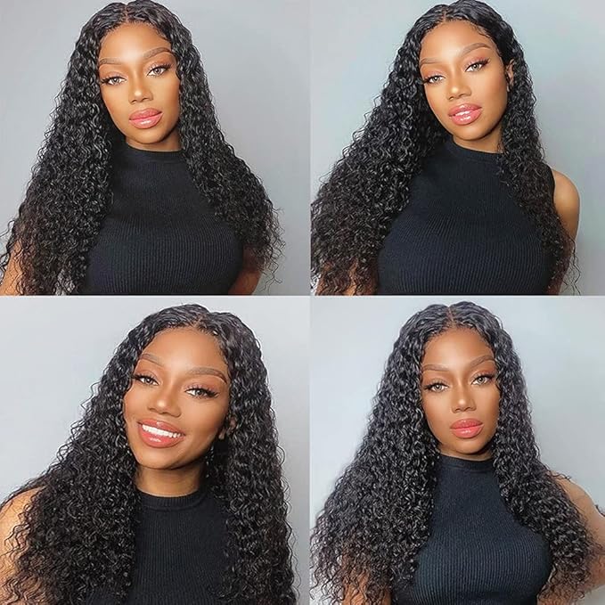Human Hair Bundles Natural Black Water Wave Bundles 22 Inch Niegmeag Brazilian Virgin Soft and Silky Remy Hair Extensions Color 1B Wet and Wavy Bundle 100g