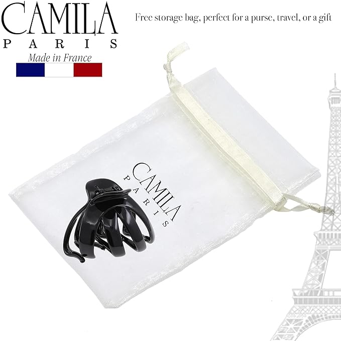 Camila Paris AD705 Small French Octopus Hair Clip for Women Thick Hair for Long Curly Wavy Hair, Girls Hair Claw Clips, Styling Big Claw Clip for Thick Hair, Strong Hold No Slip Grip, Made in France