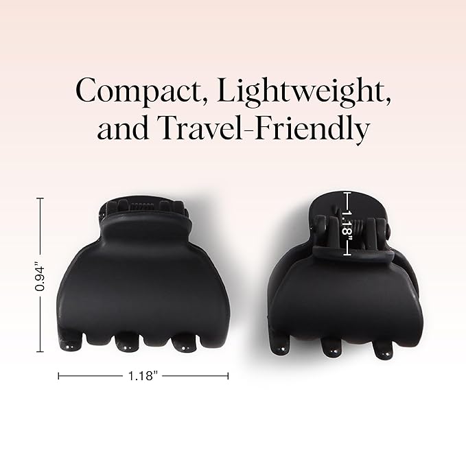 Kitsch Mini Claw Clips for Women - Stylish Small Hair Clips for Kids | Stays In Place Without Pulling or Snagging | Durable & Sturdy Plastic | Ideal Gifts for Women - Tortoise & Black, 6 Pcs