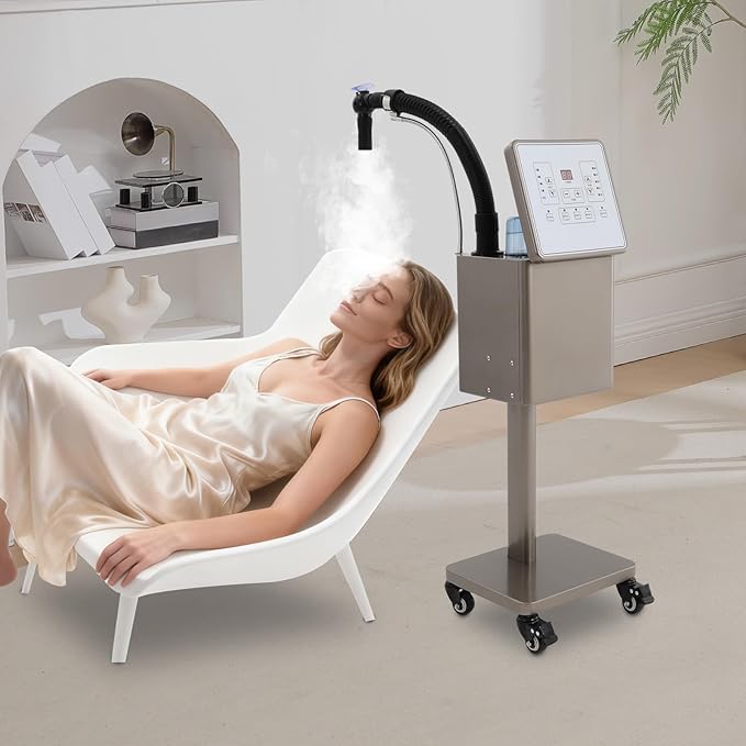 110V 1600W Nano Hair Steamer Machine, Professional Micro Mist Salon Hair Processor, Salon Spa Equipment Vertical Nano Hair Steamer for Deep Hair Care Repair, Hair Styling