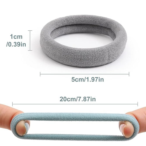 100 Pcs Thick Seamless Hair Ties, Ponytail Holders Hair Accessories No Damage for Thick Hair Christmas Gift(Cool Colors)