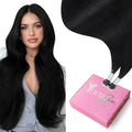 YoungSee Nano Beads Hair Extensions Human Hair Black Nano Ring Hair Extensions Jet Black Nano-Tip Hair Extension Pre Bonded Nano-Loop Human Hair Extension 22inch 1g Nanolink Hair Extension 1g/s 50g