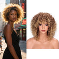 Afro Wig 15 Inch Black Women Afro Wigs African Curly Wigs Elastic Fluffy Wigs Synthetic Hair Suitable for Cosplay Daily and Party
