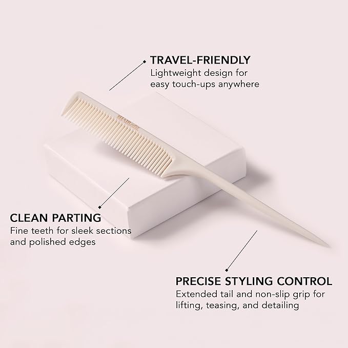 The Hair Edit Section & Style Rat Tail Comb, Fine-Tooth Teasing & Sectioning Comb for Precision Parting, Smoothing, Lifting & Creating Sleek Buns, Ponytails, Braids & Updos, Hair Combs for Women