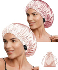 3Pcs Hair Bonnets For Sleeping Satin Bonnet For Women Silk Bonnets Womens Curly Hair Sleep Caps Silky Night Cap