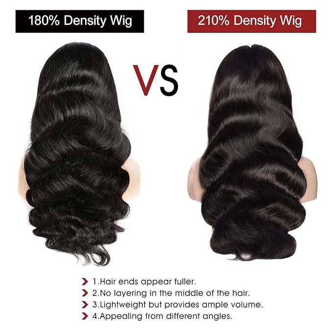 Lemoda Full 13x6 Lace Frontal Virgin Human Hair Wigs 210% Body Wave 15A 18Inch 13x6 HD Transparent Full Lace Front Wig Invisible Lace Tiny Knots