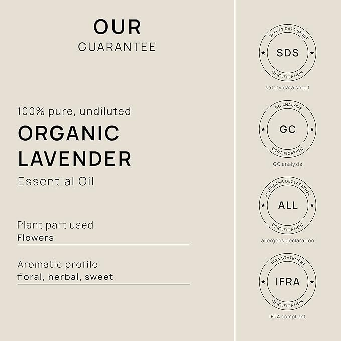 VINEVIDA Organic Lavender Essential Oil - Gallon Organic Lavender Oil Undiluted - Bulk Gallon Essential Oil for Soap Making Safe for Skin - DIY Candle Scents for Candlemaking Scents - 8 lbs