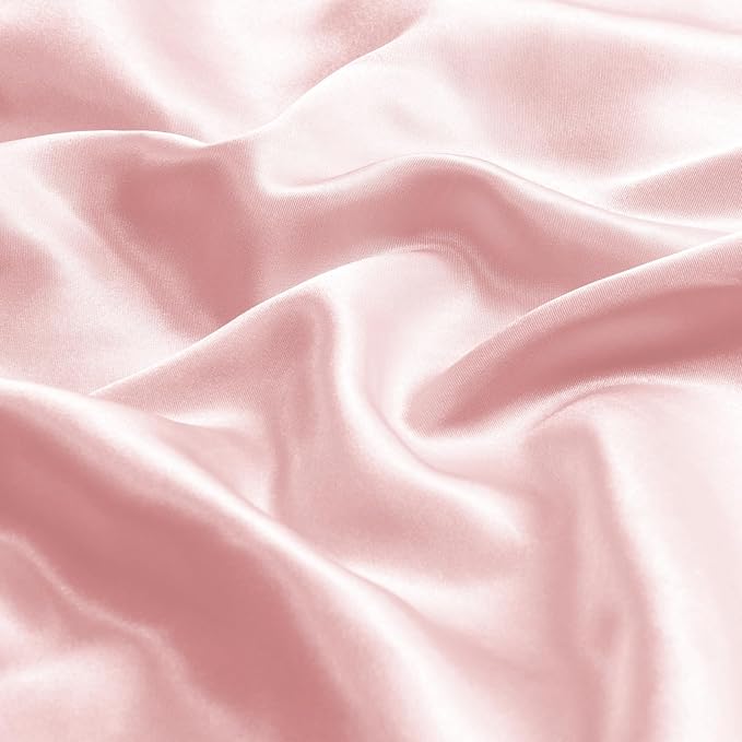 BEDELITE Satin Body Pillow Cover, Super Soft and Cooling Body Pillow Pillowcase for Hair and Skin, Breathable Silky Full Long Pillowcase Cover(20"x54", Pink)