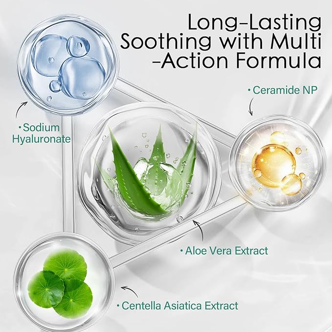 Cooling Gel for Hair Removal Device 300g Soothing Cooling Conductive Gel on Face Body Legs Arms Underarms for Woman and Men with Aloe Vera Centella Asiatica