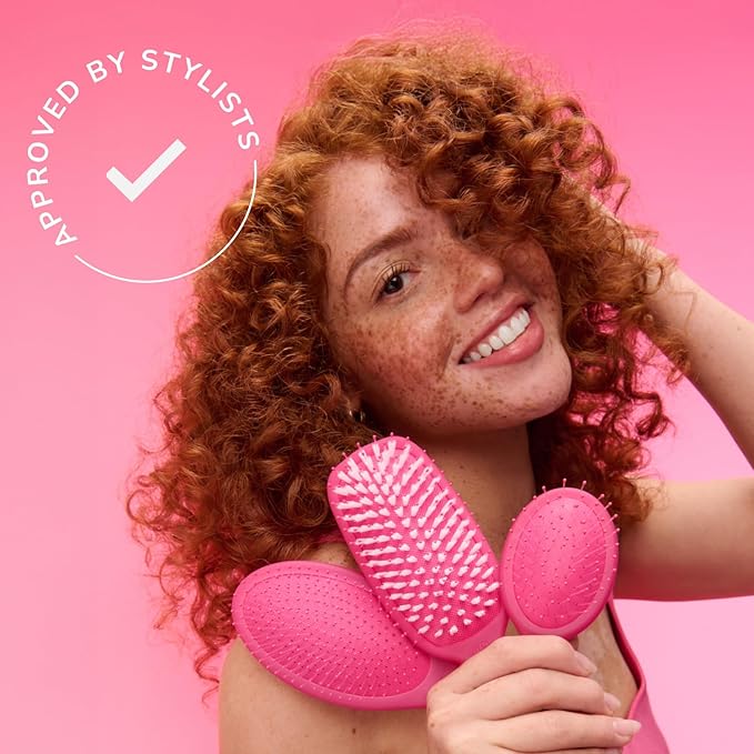 Wet Brush Mini Detangler Hair Brush, Cream (Iridescence Icon), Detangling Travel Hairbrush, Ultra-Soft IntelliFlex Bristles Glide Through Tangles with Ease, Pain-Free, All Hair Types, Limited Edition