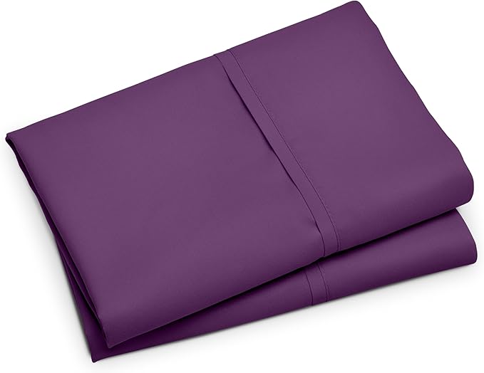 Bare Home Microfiber Pillow Cases - King Size Set of 2 - Cooling Pillowcases - Double Brushed - Plum Pillowcases Two Pack - Easy Care (King Pillowcase Set of 2, Plum)