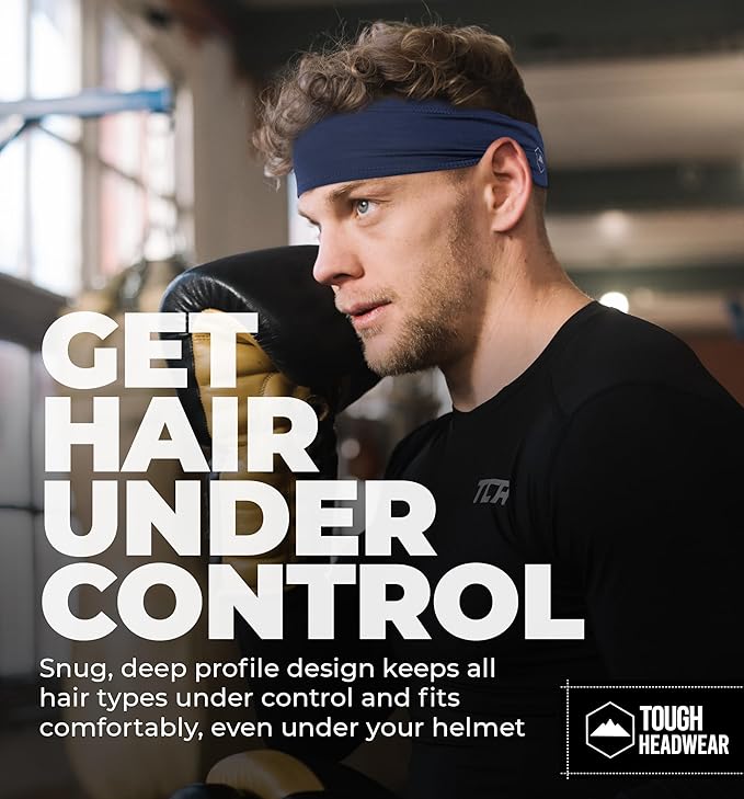Tough Headwear Tough Outfitters Headband for Men - Mens Headbands - Working Out Sports Performance Head Bands - Athletic Cycling Running Sweat Band, Football Headbands - Sweat Bands Men/Women