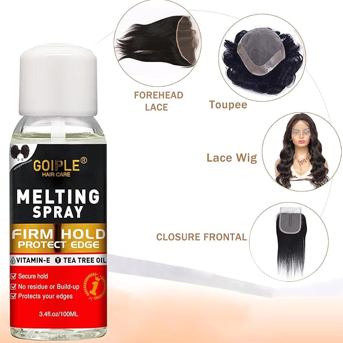 Lace Glue Kit Complete Set with Lace Tint Mousse, Lace Melting Spray Wig Glue for Women's Wigs and Hairpieces - Wig Installation Kit & Tape in Extension Rmover & Cap (Light Brown)