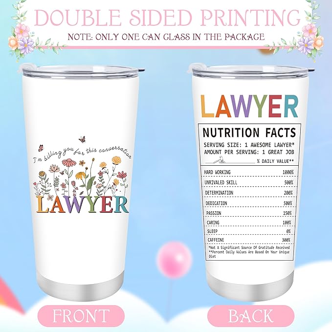 Keluna Laywer Gifts for Women Men - Lawyers Meaningful Birthdays School Graduations Thank You Gift, Motivational Keychain Tumbler Mug Makeup Bag