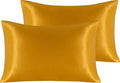 NTBAY 2 Pack Satin Standard Pillowcases for Hair and Skin, Luxurious and Silky Pillow Cases with Envelope Closure, 20x26 Inches, Golden Brown
