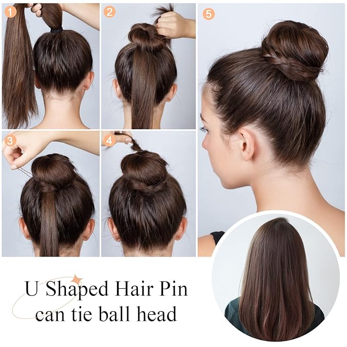 Hair Pins for Women, IKOCO 80pcs 2.75inch U Shaped Hair Pins with Storage Box, Brown