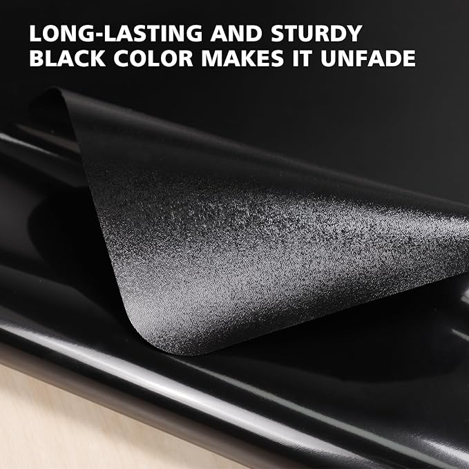 Vinyl Floor Mat for Home, Black Waterproof Area Mat for Under Dining Room Table, Sturdy Plastic Rug Protector for Kitchen, Living Room, Yard, Garage, Large Baby Play Mat (4'×6')