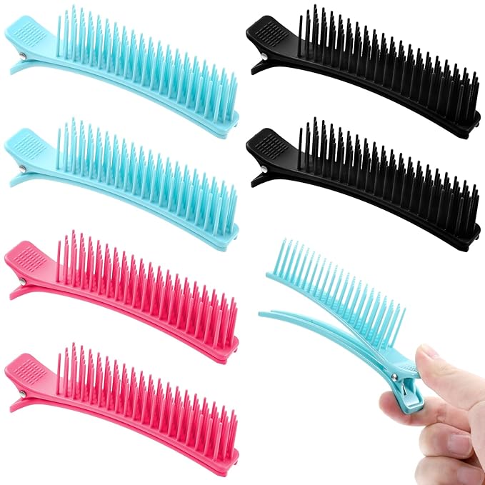 6 PCS Alligator Sectioning Grip Clips for Hair, Multicolor Professional Alligator Grip Clips Non-Slip for Styling Sectioning Haircuts Coloring Salon Hair DIY Accessories