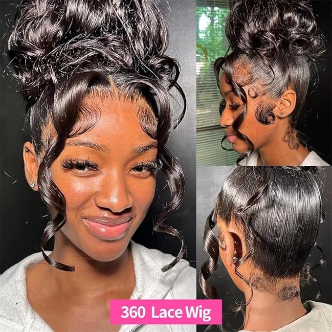 Hidden Strap Invisi Strap Straight 360 Glueless Wigs Human Hair Pre Plucked Pre Bleached Brazilian Virgin Wig With Drawstring 250 Density HD Full Lace Front Wigs Human Hair 22 Inch