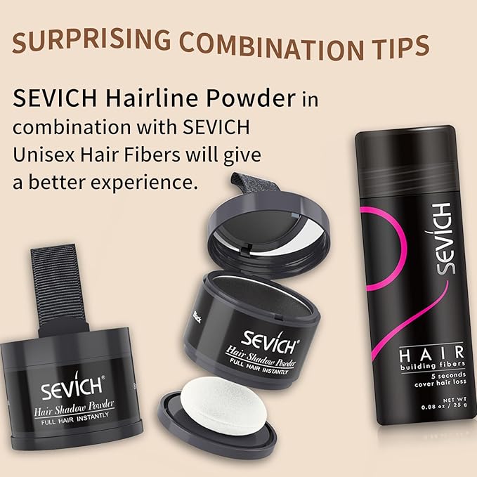SEVICH Hairline Powder - Quick Cover for Thinning Grey Hair, Eyebrows & Beard for Women & Men, Windproof & Sweatproof, Blonde
