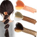 3PCS Heart Spiral Hair Ties, 3 Colors Heart Phone Cord Ponytail Holders for Women, Elegant Rubber Hair Coils, Stylish Hair Accessories for Party, Daily Use
