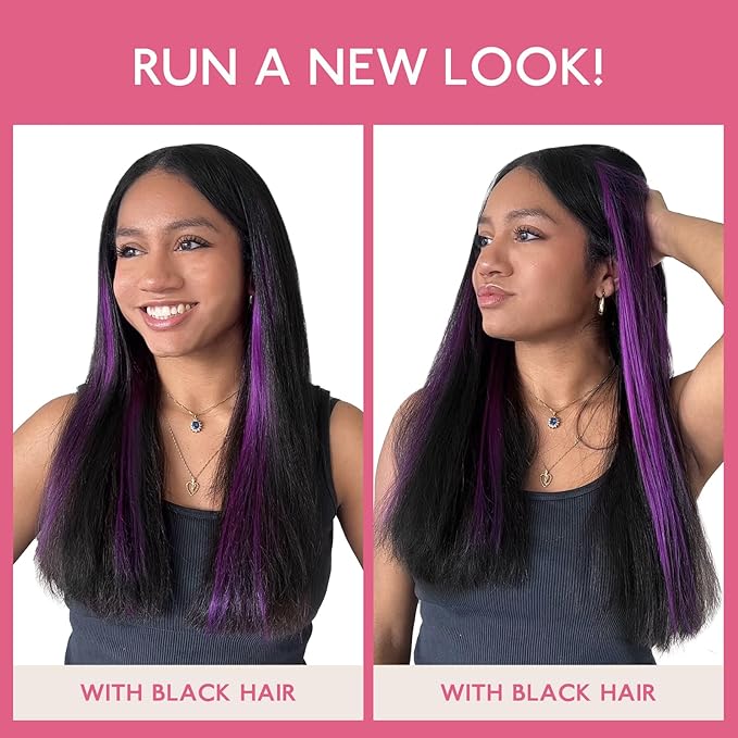 WENNALIFE Tape in Hair Extensions Human Hair Purple Tape in Extensions, 10pcs 20g 12 inch Remy Invisible Tape Ins Straight Colored Soft Real Human Hair Tape in Extensions Refill Set Extensions